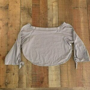 Urban outfitters Kimchi blue striped off the shoulder crop top - S